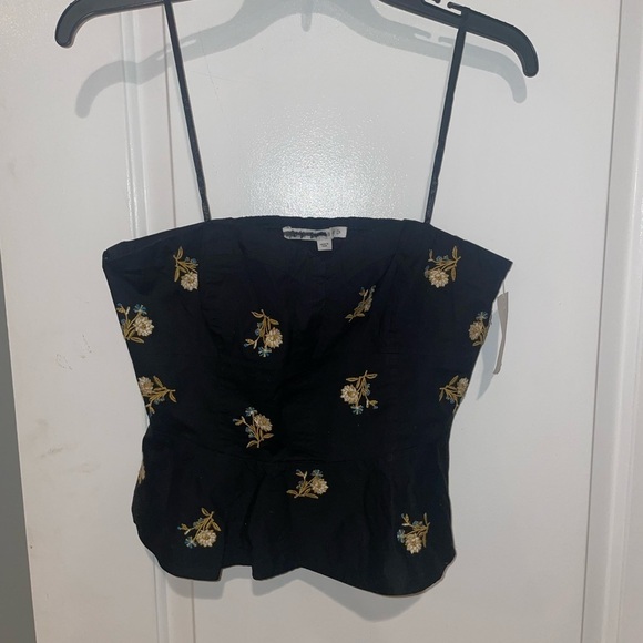 NWT!Veronica Beard Chaka Strapless Floral Embroidered Corset Bodice Top Black 🖤 - Picture 12 of 15